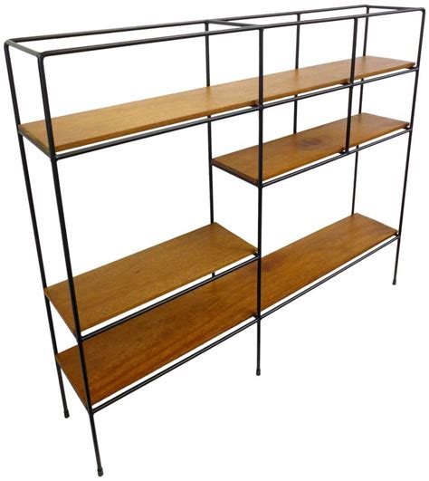 Iron And Wood Mid Century Modern Shelving Unit By Muriel Coleman