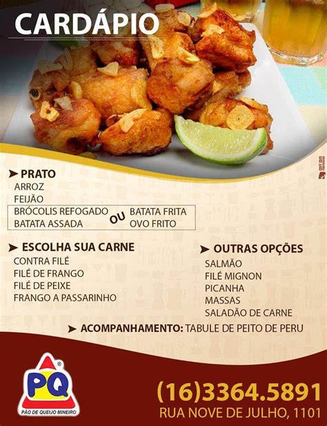 Menu at Pão de Queijo Mineiro cafe São Carlos R 9 de Julho 1093