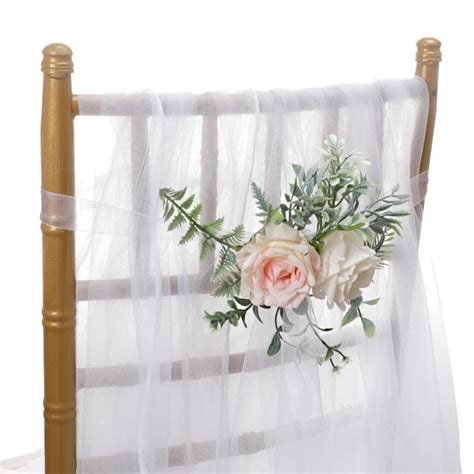 Danolapsi Artificial Chair Back Flower Bride And Groom Chair Tied With