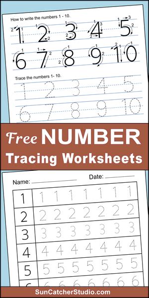 Tracing Numbers Free Printable Practice PDF Worksheets DIY