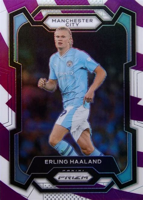 Erling Haaland 2023 Prizm Premier League 3 Purple And White Stripes 92