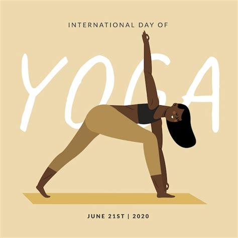 Hand Getekend Internationale Dag Van Yoga Gratis Vector