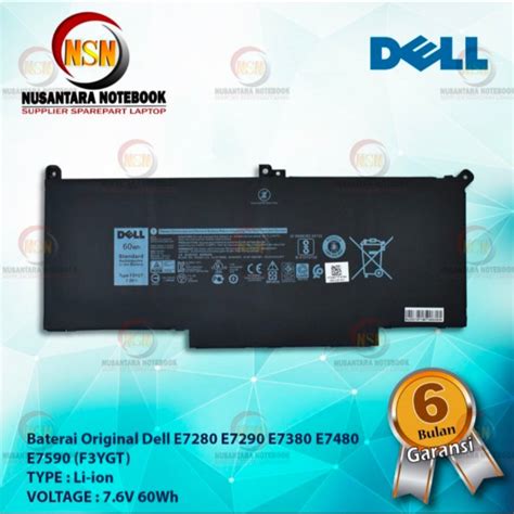 Jual Baterai Battery Original Dell E E E E F Ygt V