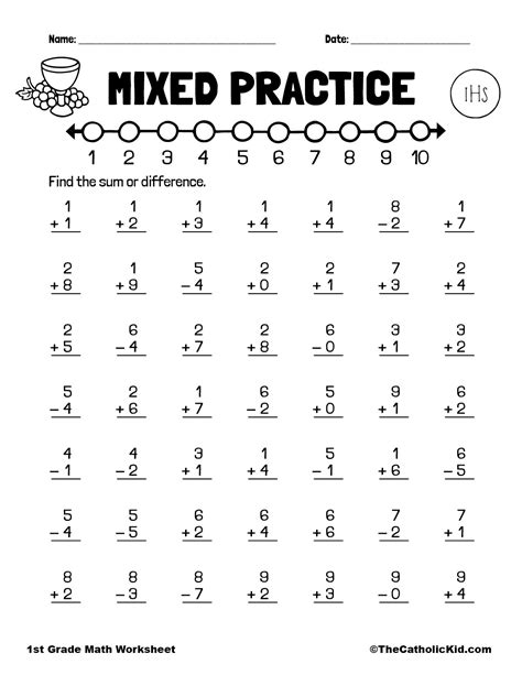 Math Worksheets For 1st Grade Addition And Subtraction