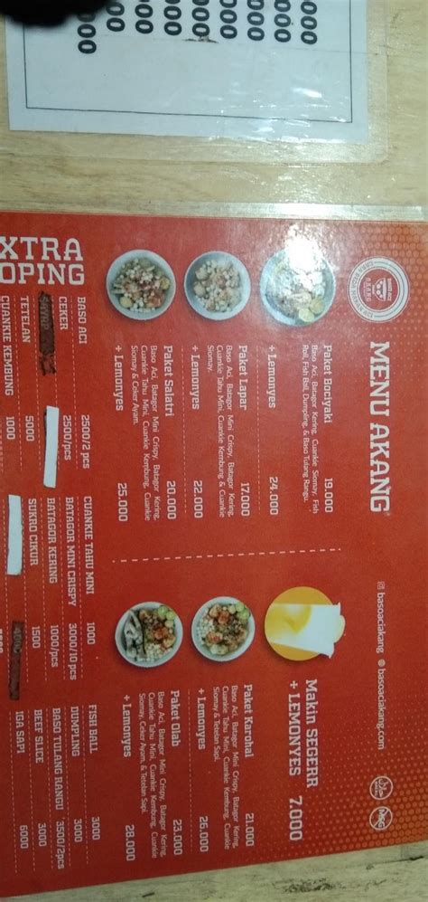 Menu At Baso Aci Akang Semolowaru Restaurant Surabaya