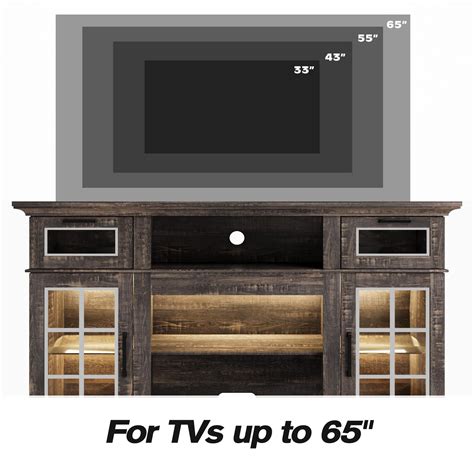 Relefree LED TV Stand with 23" Electric Fireplace for TVs up to 65 in ...