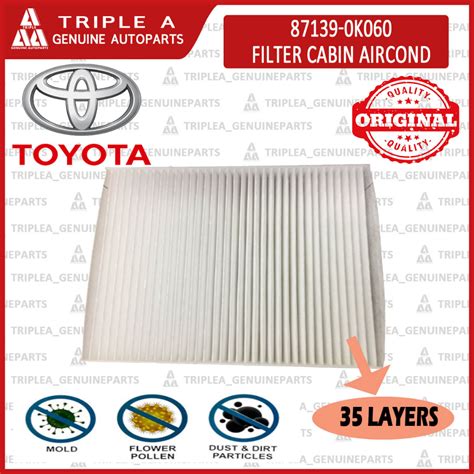 87139 0K060 CABIN AIR FILTER FOR TOYOTA HILUX REVO INNOVA 2015 2018