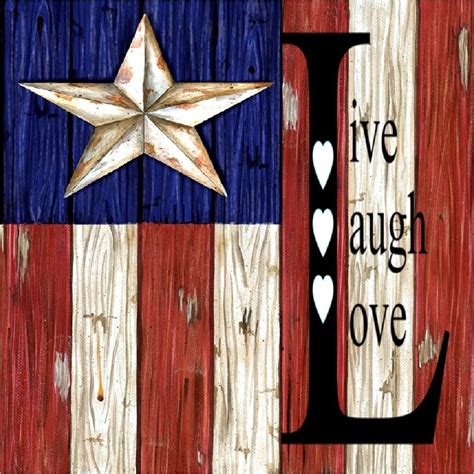 American Flag Live Laugh Love Coasters Set Of 4 Rubber Backed Rustic