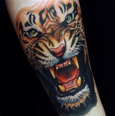 Angry Tiger Face Tattoo