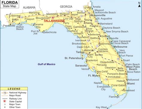 Florida Map, Map of Florida State, FL Map, USA