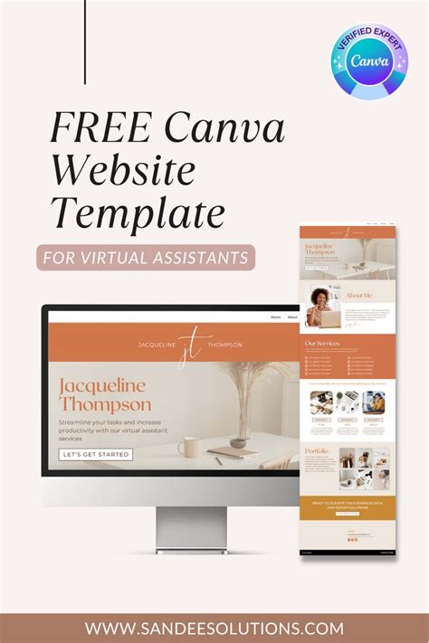 Free Canva Website Template For Virtual Assistants Adornos De Navidad