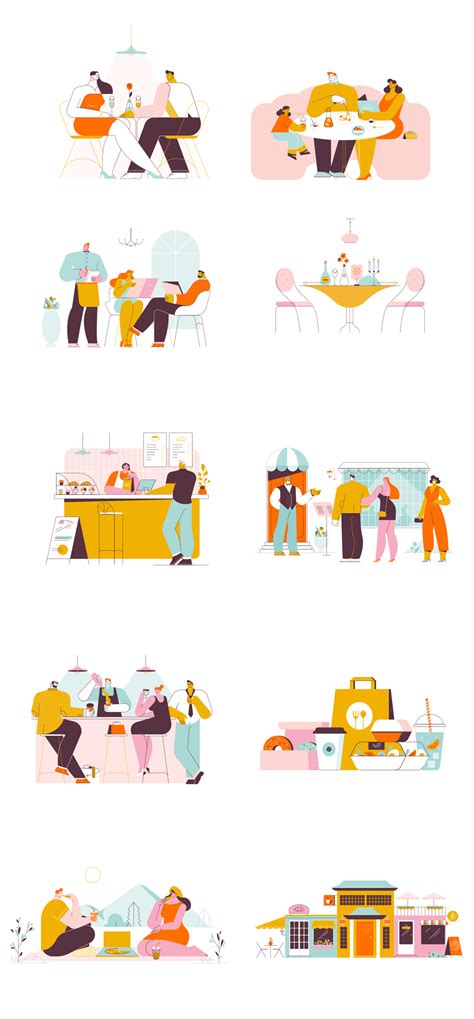 Food Restaurant Illustrations DrawKit Beautiful Vector Illustrations