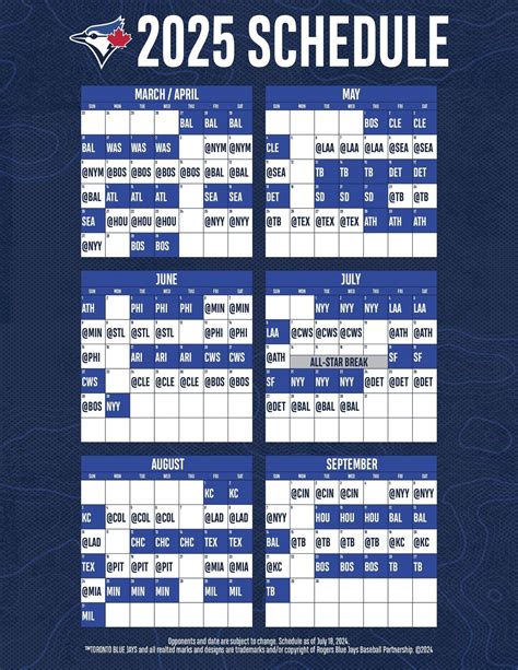 Toronto Blue Jays 2025 Home Schedule 2025 Juniper Rose