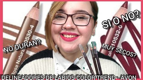 DELINEADORES DE LABIOS DE COLOR TREND AVON SI O NO SWATCHES Y