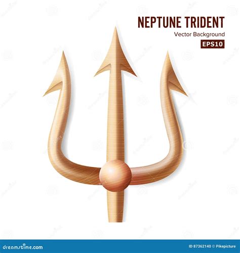 Neptune Trident Logo And Sea Wave Vector Illustration Cartoondealer