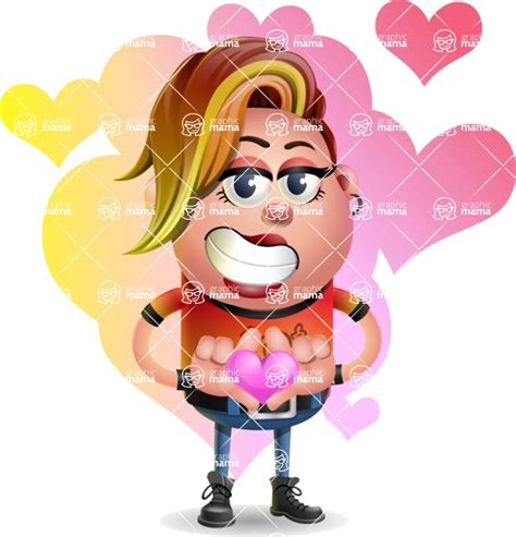 Punk Girl Cartoon Vector 3d Character Shape 10 Graphicmama