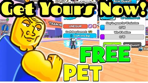 Get Your Free Pet Now Over K Pets Arm Wrestling Simulator Roblox