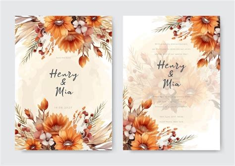 Premium Vector Corner Of Nude Flower Arrangement On Wedding Invitation Background Beautiful