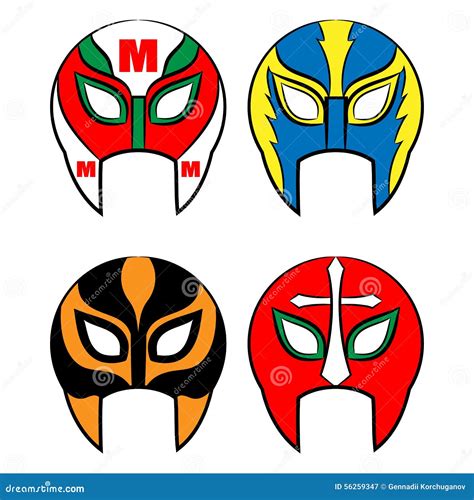 Mexican wrestling masks stock vector. Image of face, lucha - 56259347