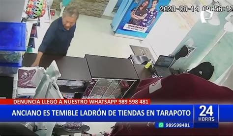 Tarapoto Captan a anciano robando mercadería en