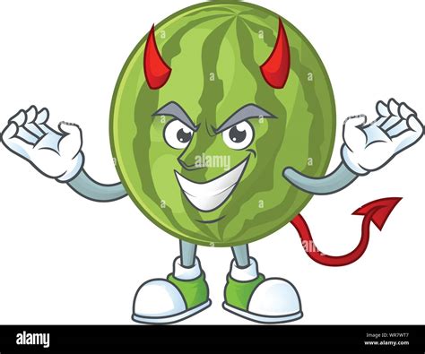 Devil watermelon fruit fresh cartoon with mascot Stock Vector Image & Art - Alamy