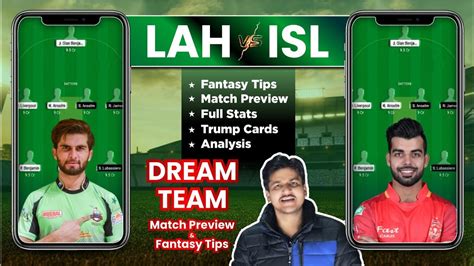 LAH Vs ISL Dream11 Team Prediction ISL Vs LAH Dream11 Fantasy Tips