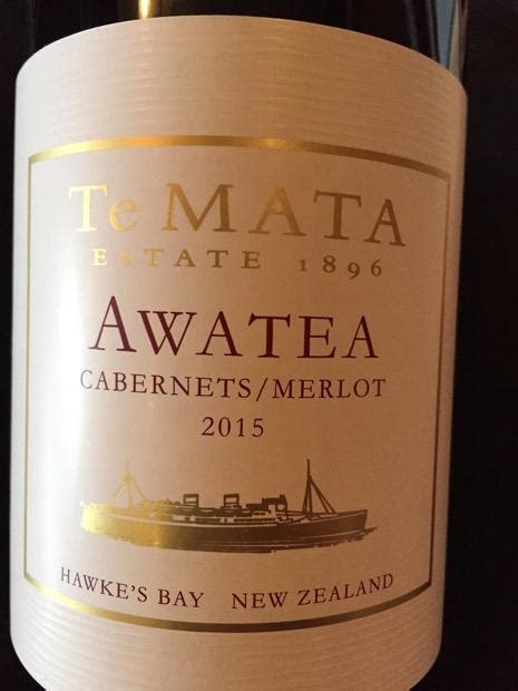 Te Mata Estate Cabernets Merlot Awatea New Zealand North