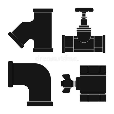 Oggetto Isolato Dell Icona Tubo E Tubo Raccolta Dei Simboli Di