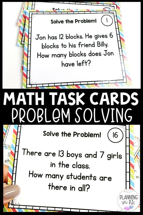 Word Problem Solving Task Cards Addition And Subtraction Math Center