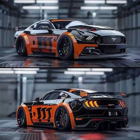 Orange And Black Ford Mustang