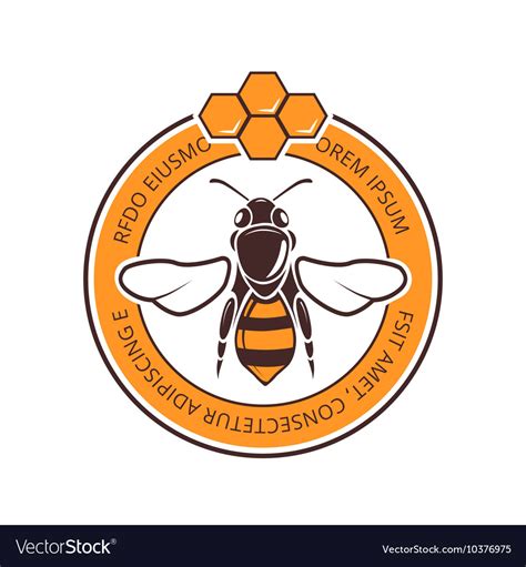 Retro beekeeper honey bee logo Royalty Free Vector Image