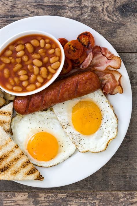 O Caf Da Manh Ingl S Completo Tradicional Ovos Fritos Salsichas