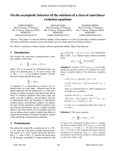 Pdf On The Asymptotic Behavior Of The Solutions Of A Class Of Second