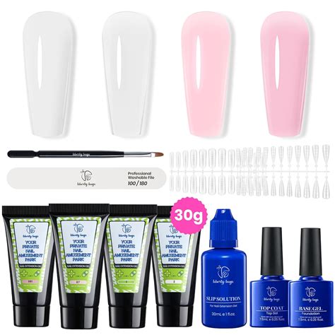 Amazon Poly Nail Gel Kit Large Capacity Colors G Each Clear Nude Pink Jelly Gel All In