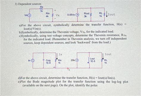 Solved A For The Above Circuit Symbolically Determine The Chegg