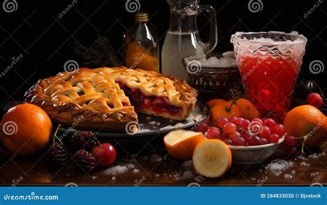 Freshness And Sweetness On A Rustic Wooden Table Homemade Berry Pie