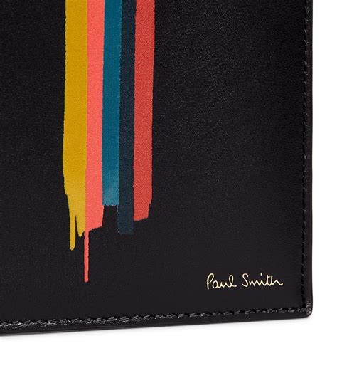 Paul Smith Black Leather Painted Stripe Bifold Wallet Harrods Uk