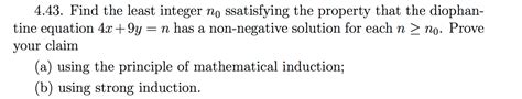 Solved 4 43 Find The Least Integer No Ssatisfying The Chegg