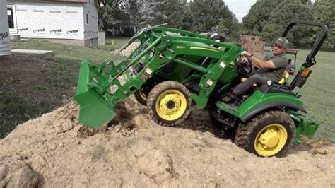 John Deere Compact Tractor How To Move Truck Loads Of Dirt Youtube