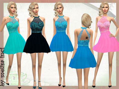 Short Embellished Dress By Melisa Inci Sims 4 Female Clothes