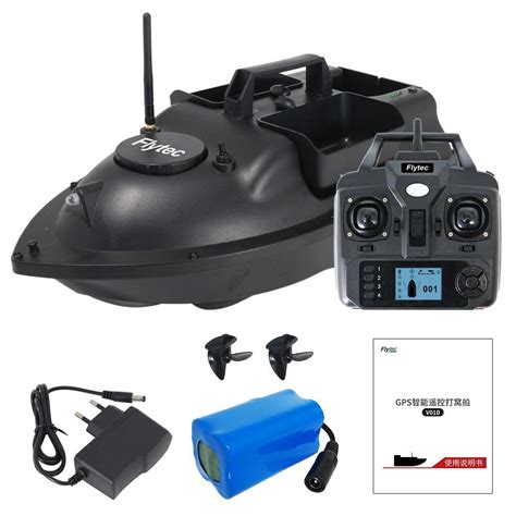 New Flytec V010 GPS Fishing Bait Boat 500m Remote Distance 2KG Loading 3-way Baiting Tanks ...