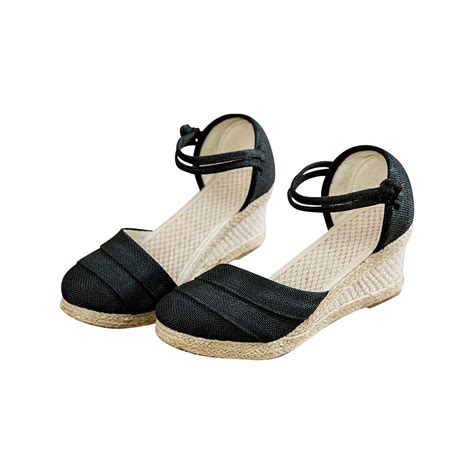 Yanhoo Espadrilles Flatform Sandals For Women Platform Ankle Strap