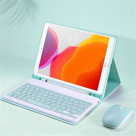 Bluetooth Case with Keyboard for iPad Cover with Mouse - BLUE / iPad ...