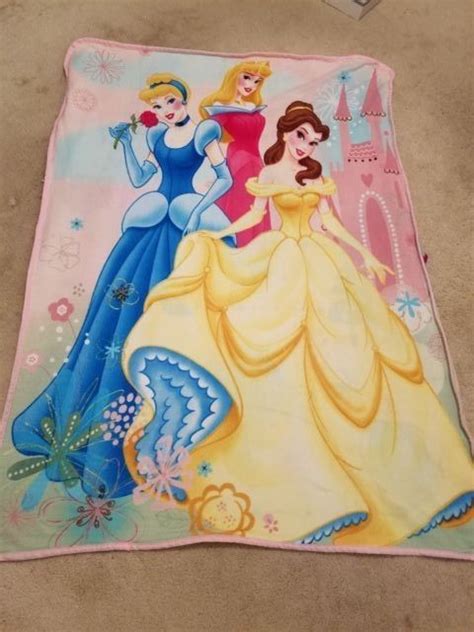 Girls Fleece Blanket Throw X Disney Princesses Belle Aurora