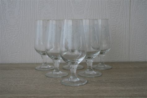 Set Of 6 Large Sherry Glasses Liqueur Port Retro Vintage Etsy Uk Sherry Glasses Vintage