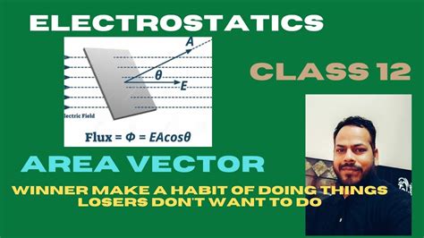 Electrostatics Area Vector And Electric Flux Video No 14 Class 13 Youtube