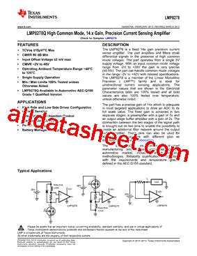 LMP8278QMM NOPB Datasheet PDF Texas Instruments