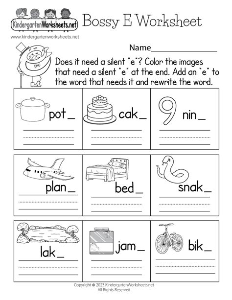 Free Printable Kindergarten Phonics Worksheet