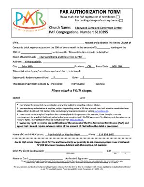 Fillable Online Edgewood Camp On PAR AUTHORIZATION FORM BEdgewoodb