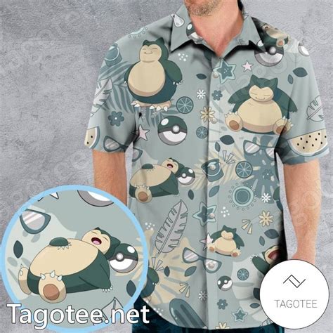 Snorlax Pokemon Relaxing Hawaiian Shirt Tagotee